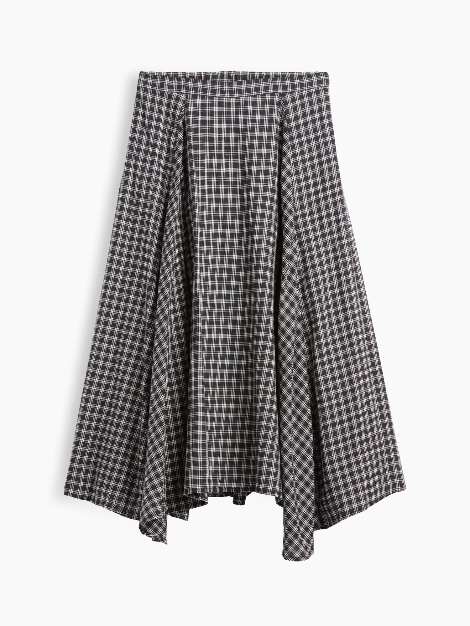 Plaid Maxi Handkerchief Skirt