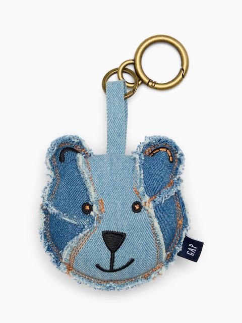 BRELOQUE DE SAC OURSON BRANNAN EN DENIM À PATCHWORK