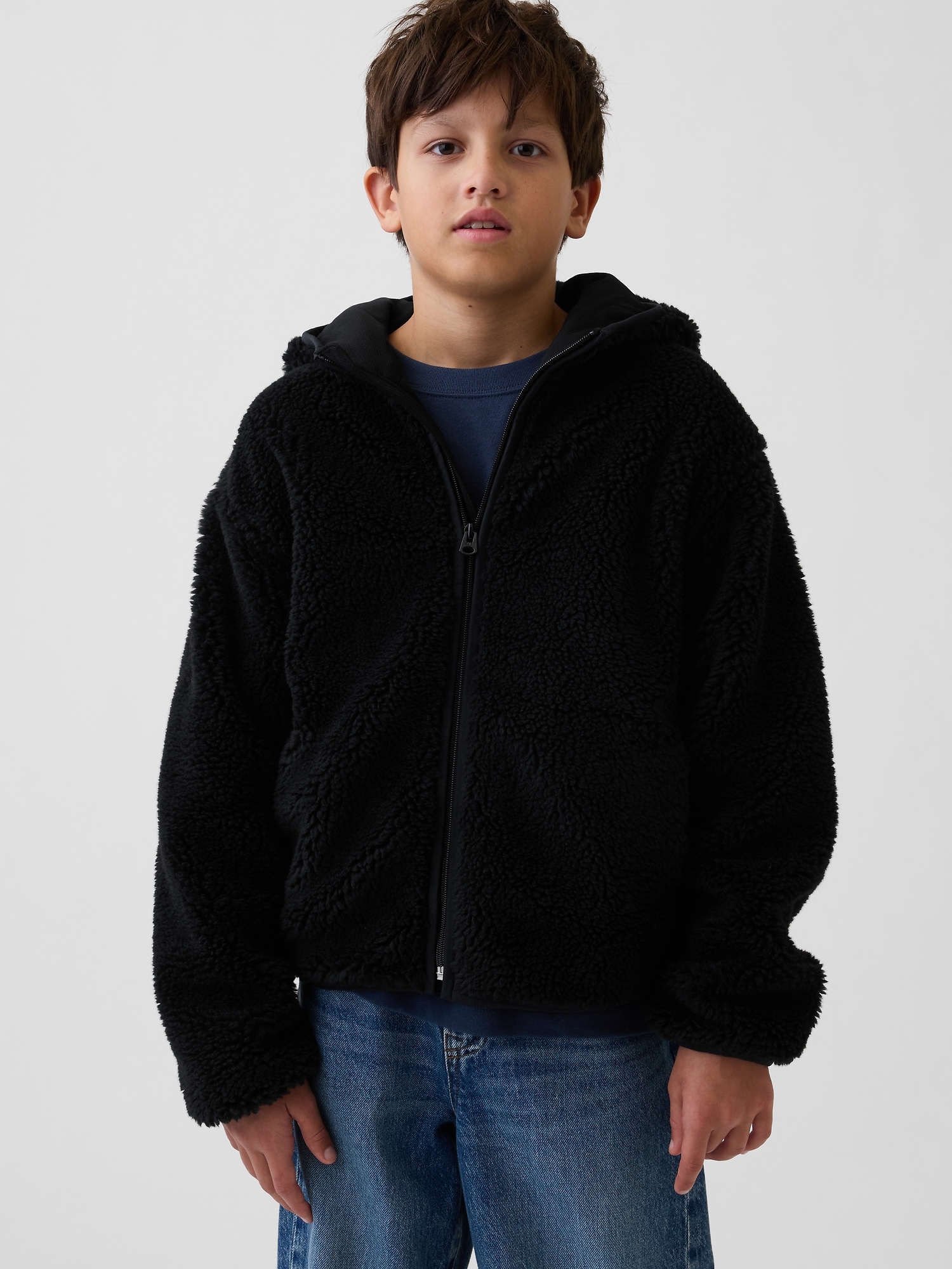 Veste à capuchon en sherpa pour Enfant