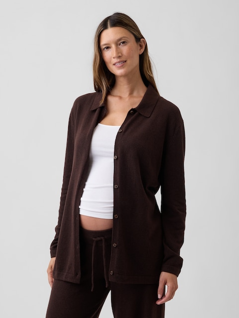 CARDIGAN POLO EFFET CACHEMIRE DE MATERNITÉ