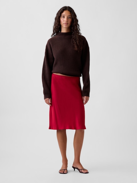 Satin Bias-Cut Skirt