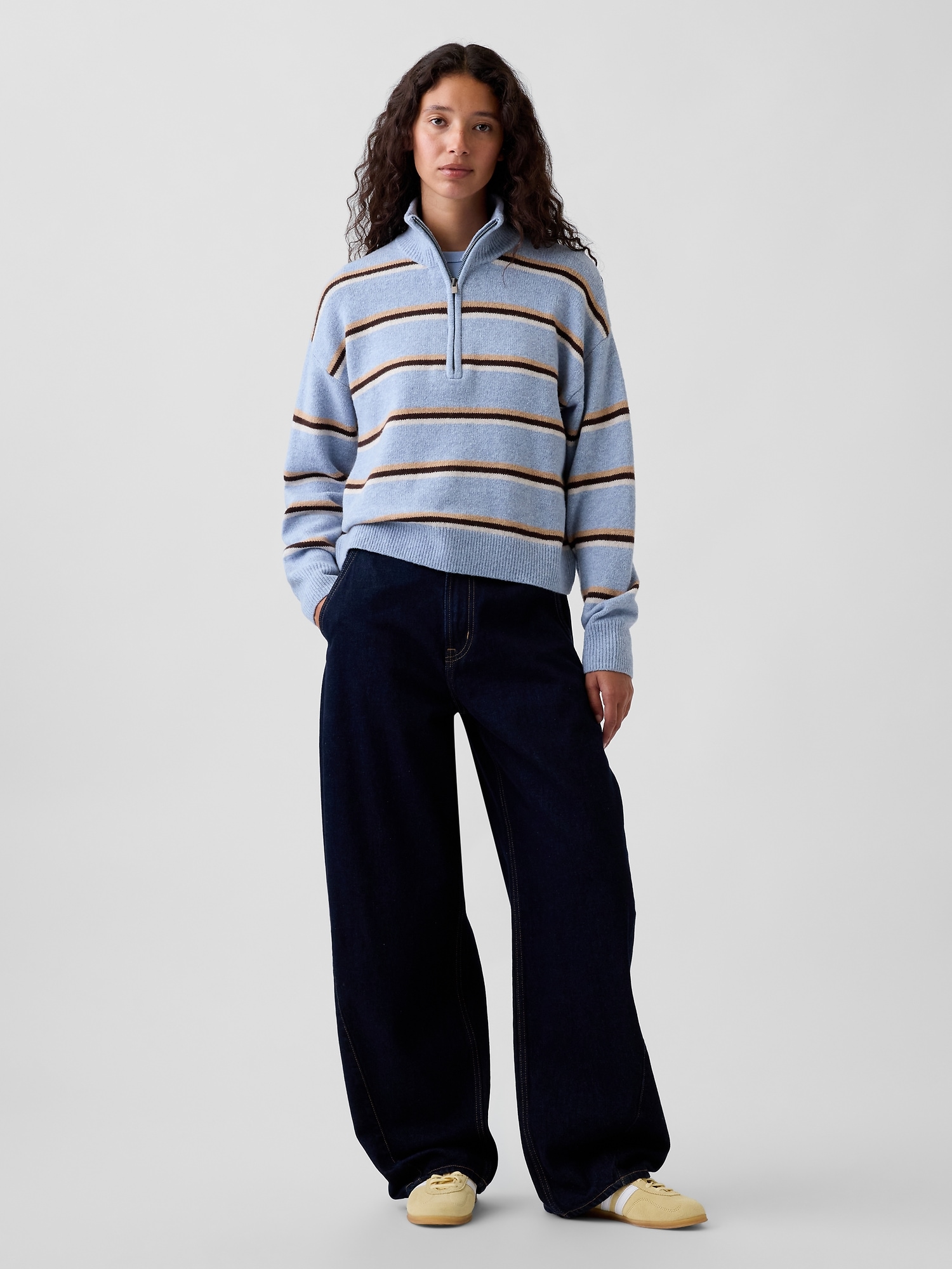 CashSoft Oversized Half-Zip Pullover Sweater