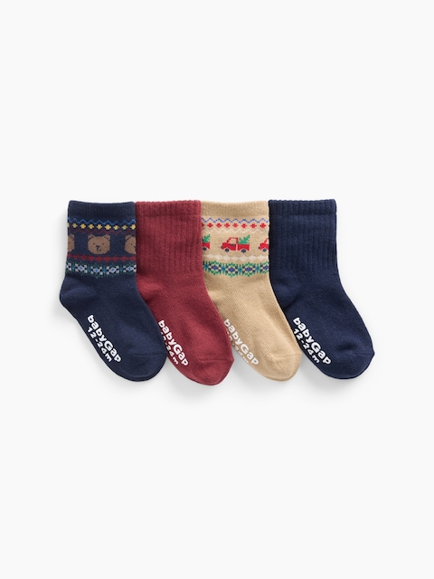CHAUSSETTES À MOTIF JACQUARD POUR BÉBÉ ET TOUT-PETIT (PAQUET DE 4 PAIRES)