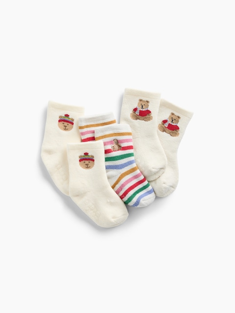 CHAUSSETTES OURSON BRANNAN POUR BÉBÉ (PAQUET DE 3 PAIRES)