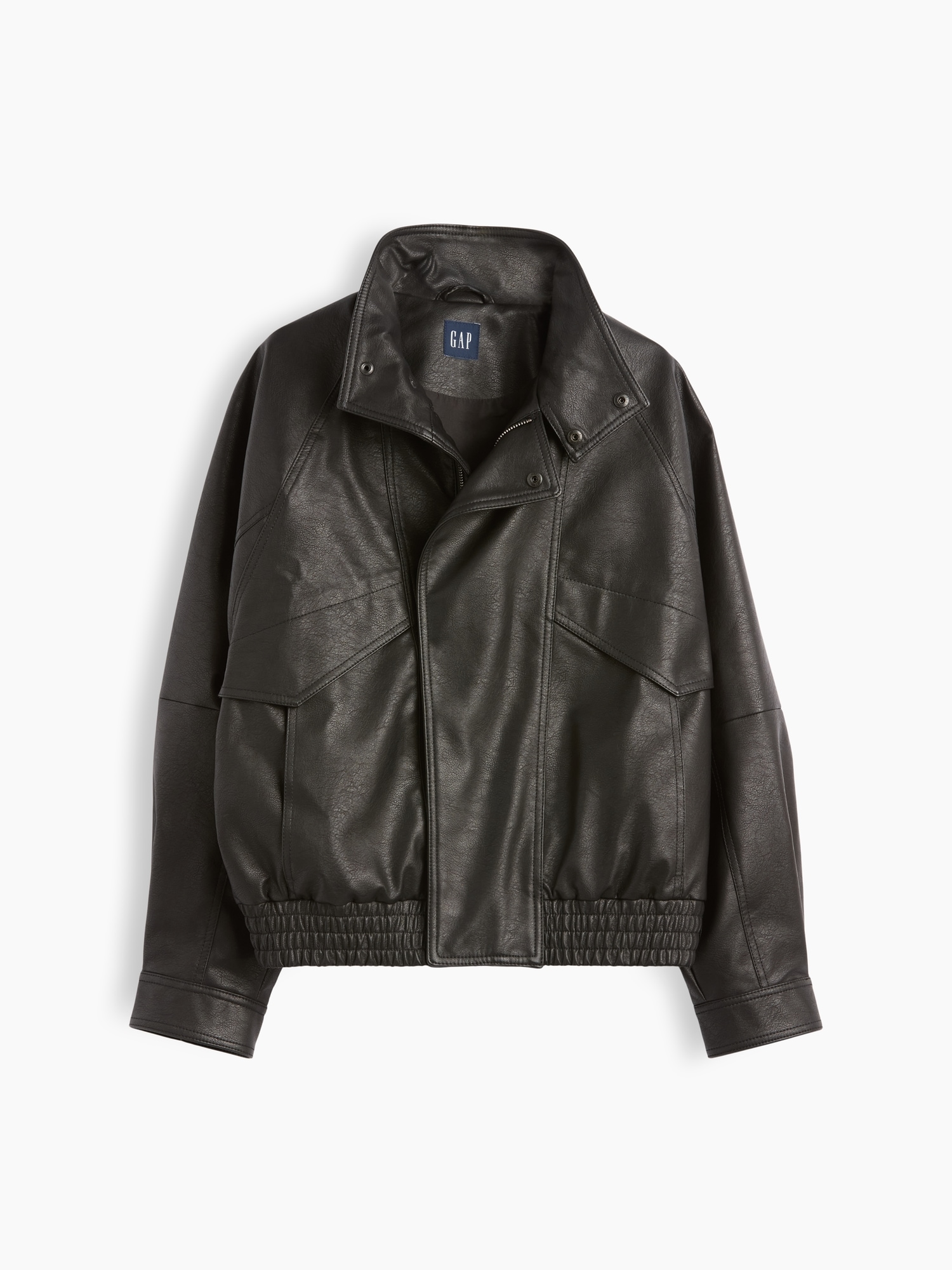 Vegan Leather Oversized Bomber Jacket