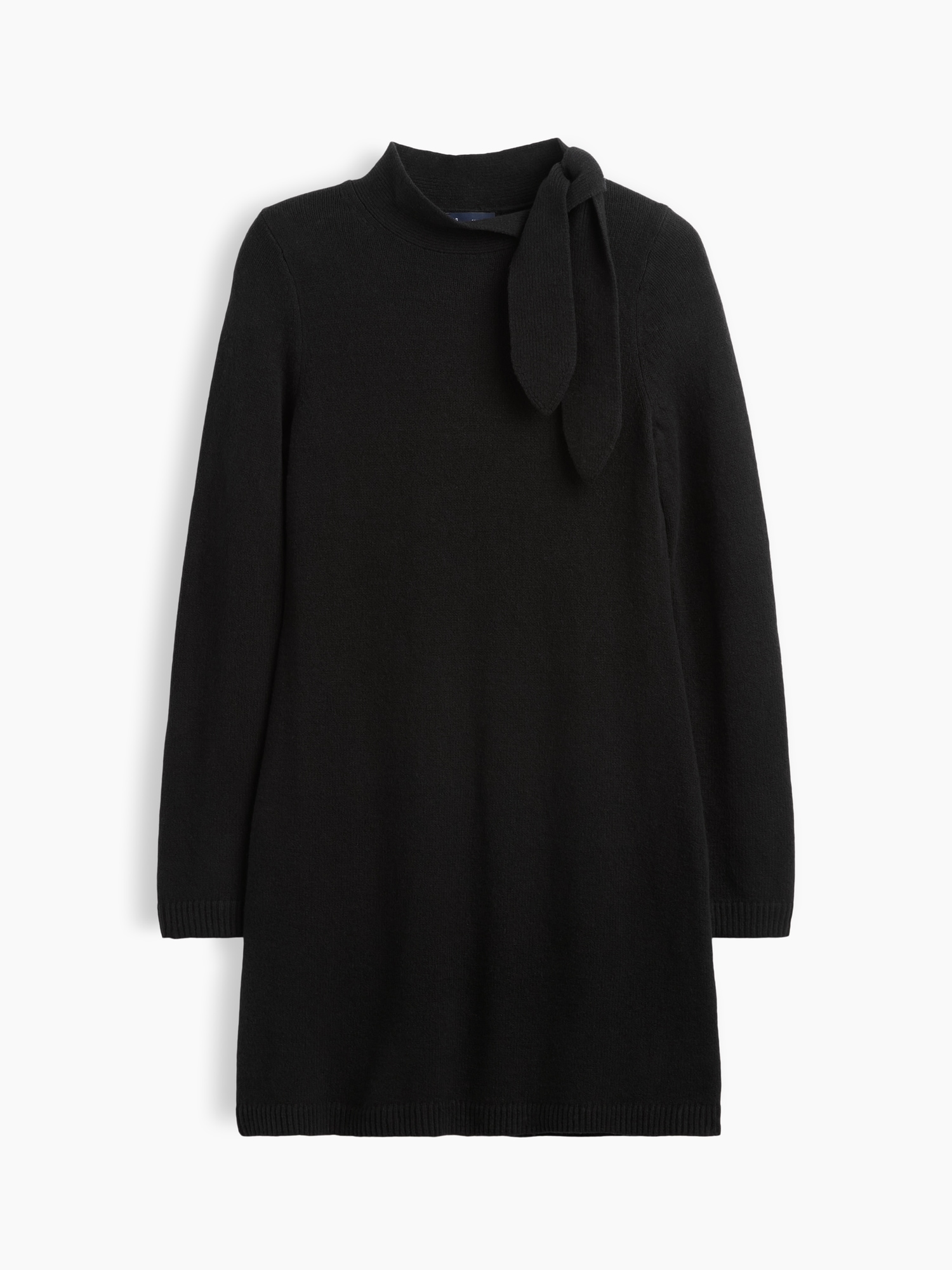 CashSoft Tie-Neck Sweater Mini Dress