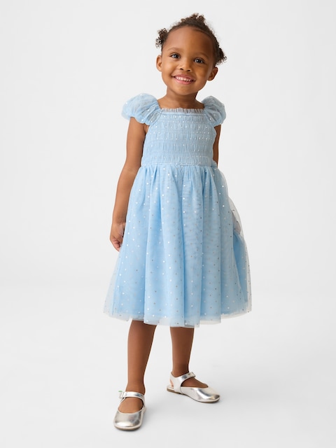 ROBE EN TULLE À SMOCKS POUR BÉBÉ ET TOUTE-PETITE