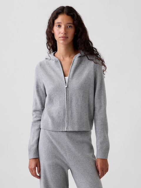 VESTE À CAPUCHON EFFET CACHEMIRE