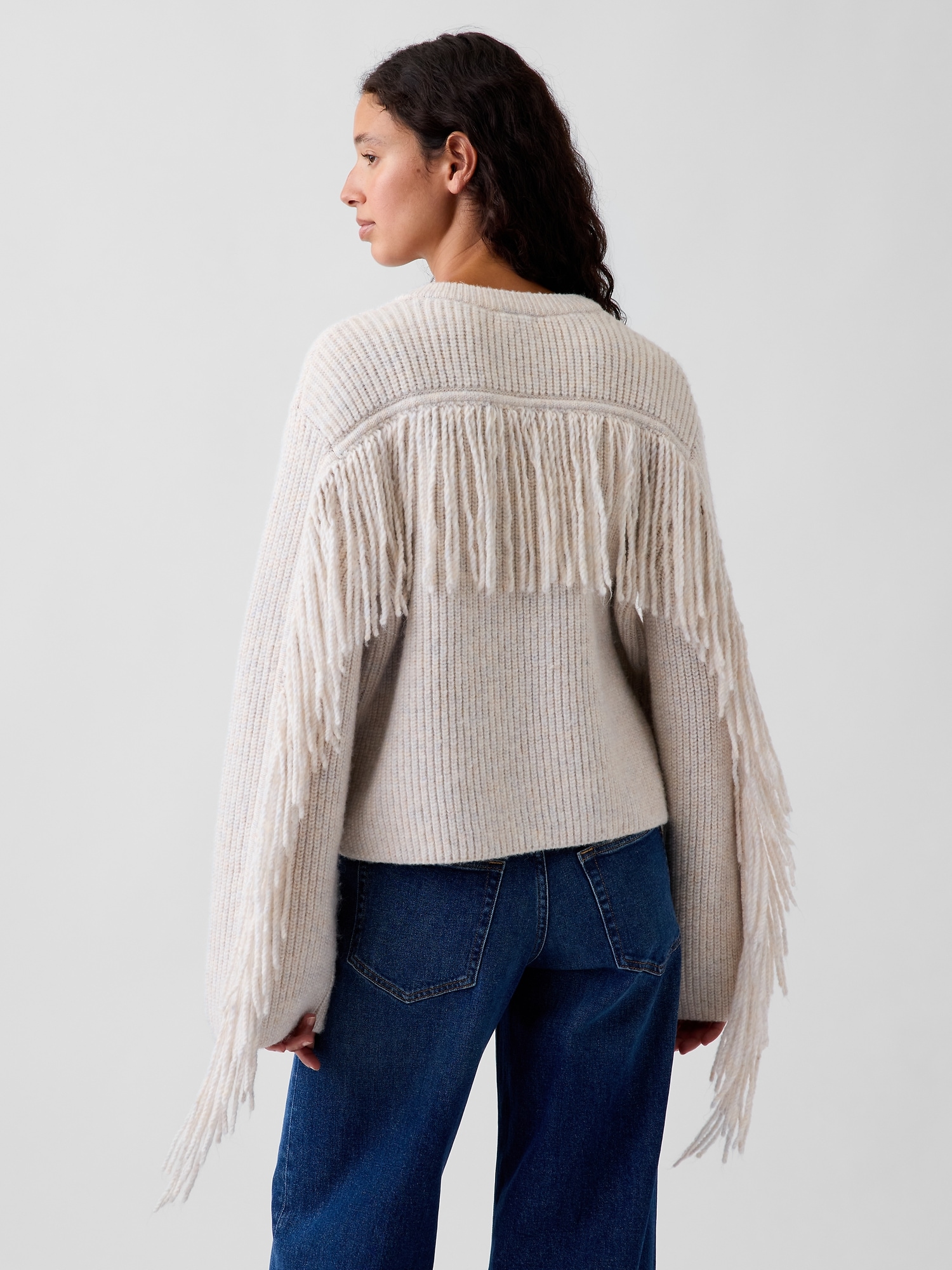 Relaxed Fringe Sweater Cardigan