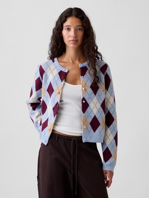 CARDIGAN COURT EFFET CACHEMIRE