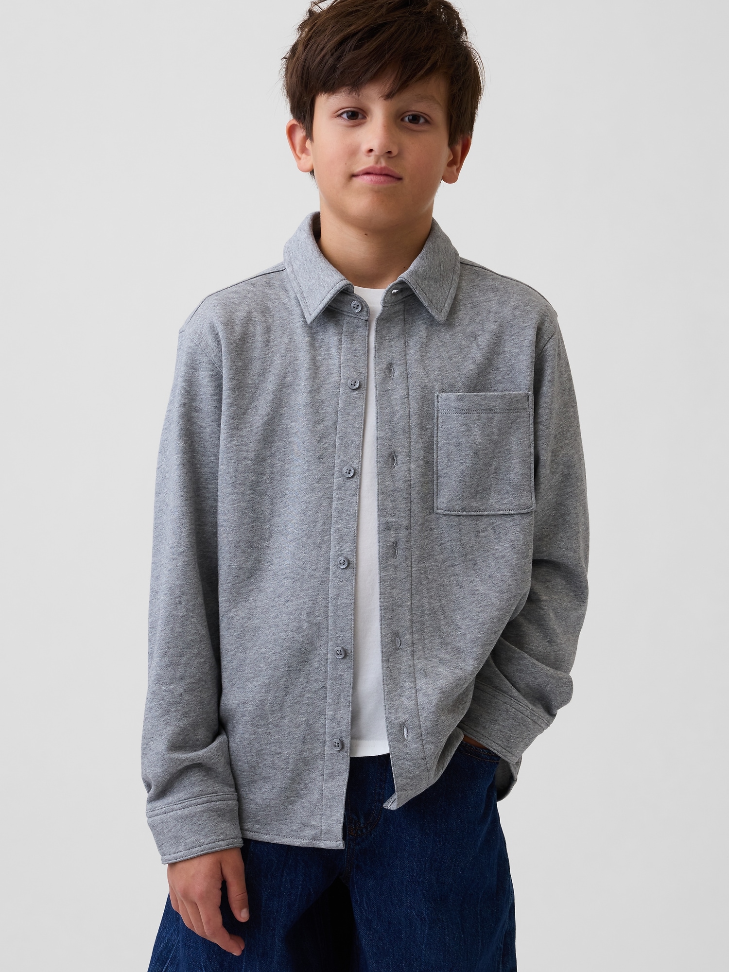 Kids VintageSoft Terry Button-Front Shirt
