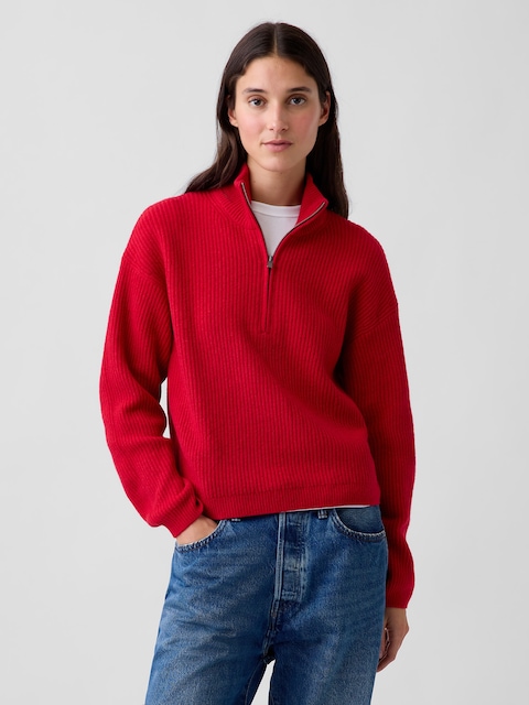 CashSoft Oversized Half-Zip Sweater