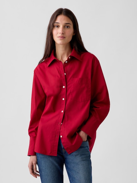 CHEMISE AMPLE EN POPELINE DE COTON BIOLOGIQUE