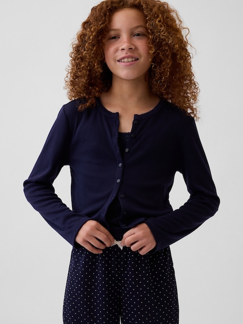 Kids Recycled Pointelle PJ Cardigan