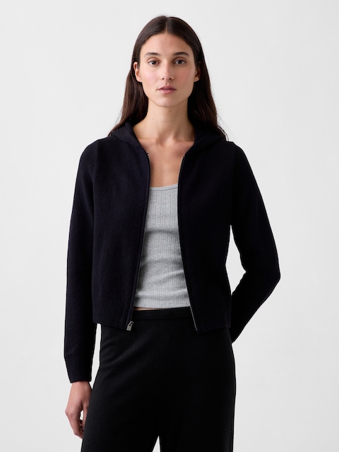 VESTE À CAPUCHON EFFET CACHEMIRE