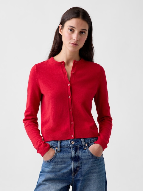 CARDIGAN COURT EFFET CACHEMIRE