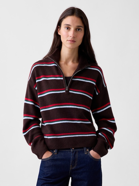 CashSoft Oversized Half-Zip Pullover Sweater