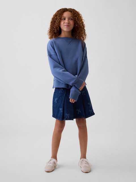 JUPE COURTE À PLIS EN DENIM POUR ENFANT