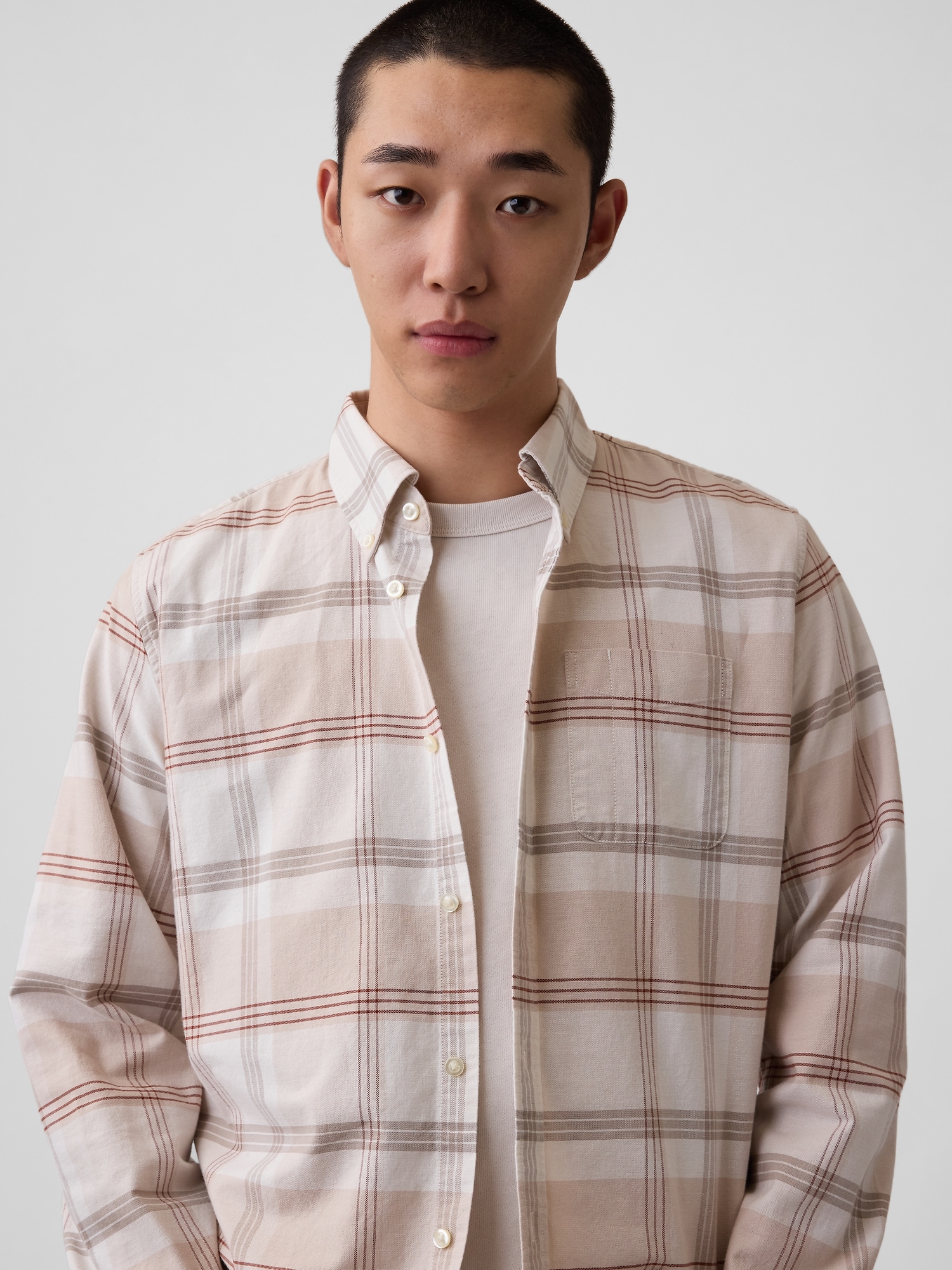 Plaid Oxford Button-Down Shirt