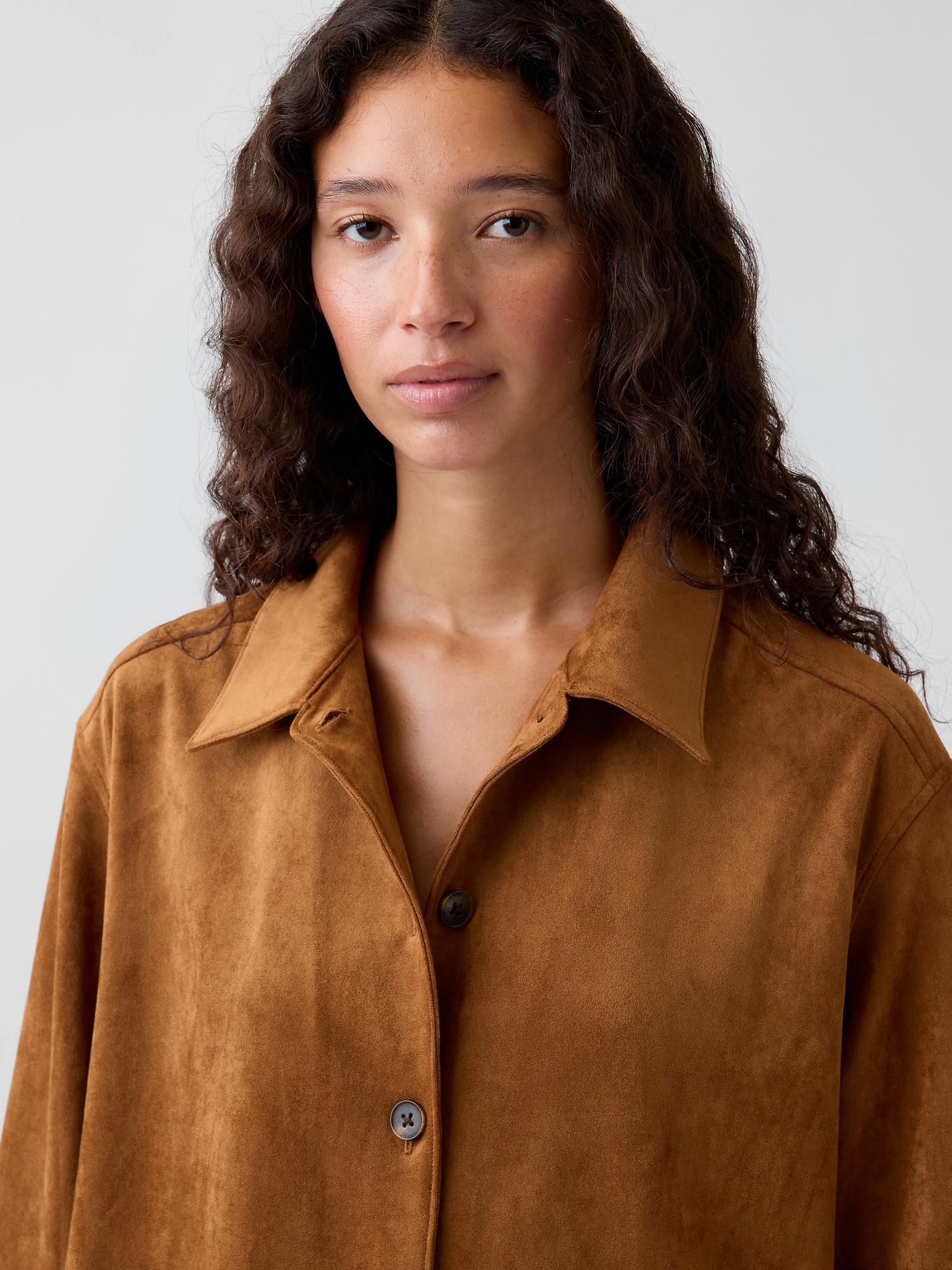 Relaxed Vegan Suede Shirt