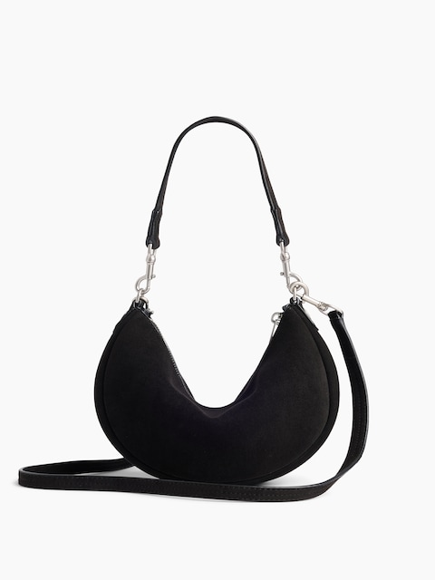 PETIT SAC DEMI-LUNE À BANDOULIÈRE EN SUÈDE VÉGANE