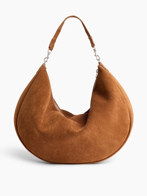 GRAND SAC DEMI-LUNE EN SUÈDE VÉGANE
