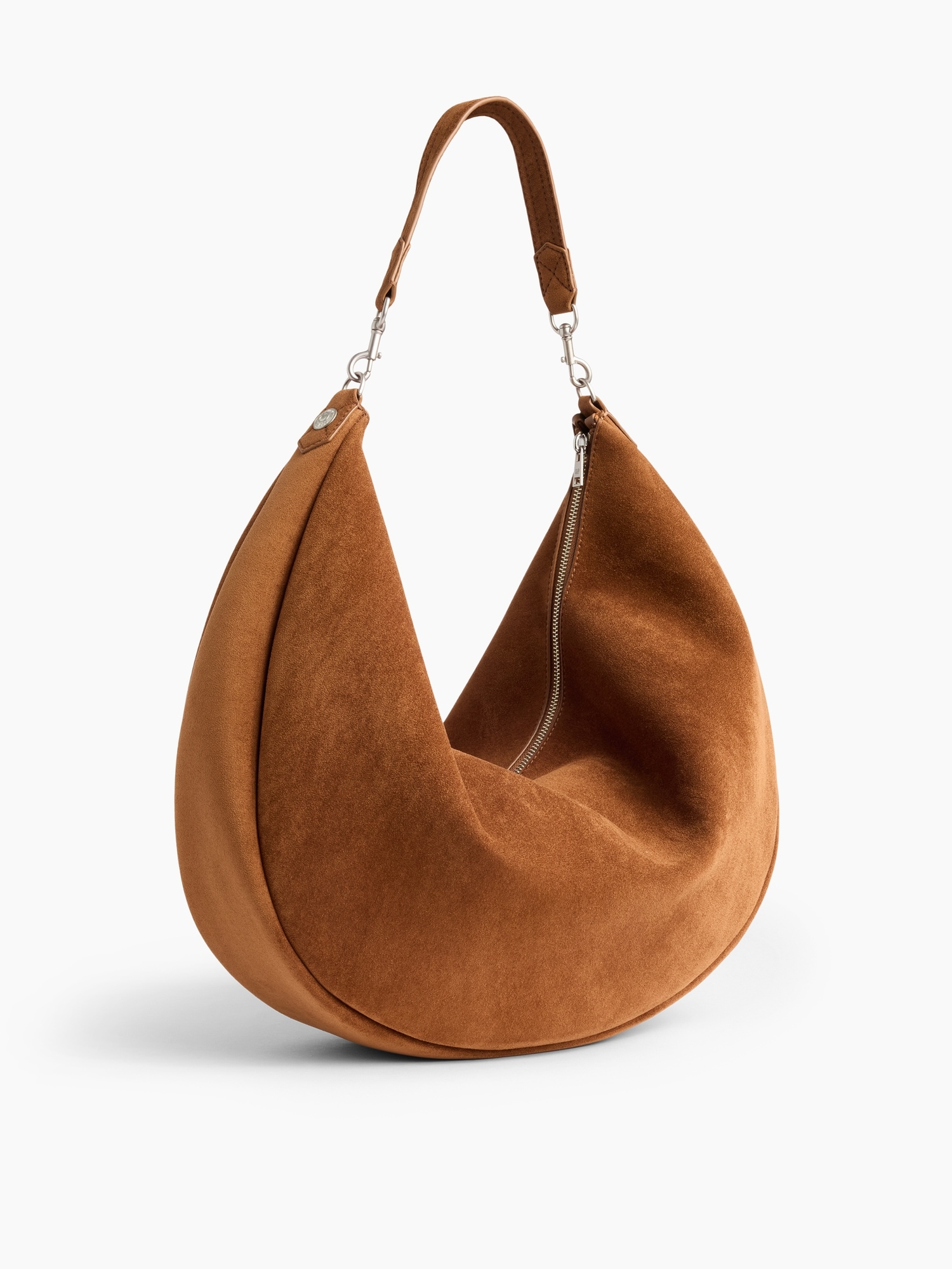 Large Vegan Suede Crescent Bag