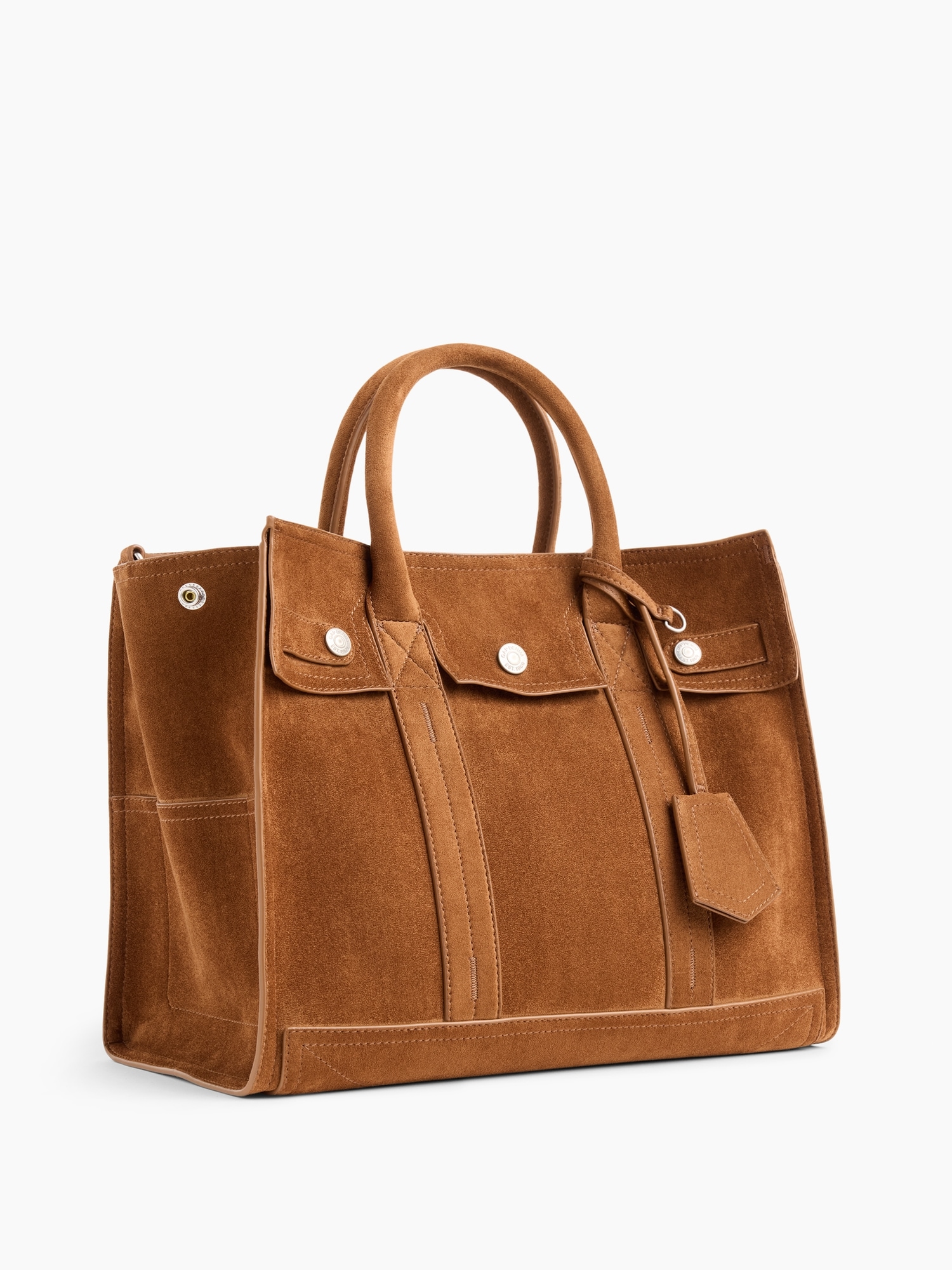 Vegan Suede Five Pocket Tote