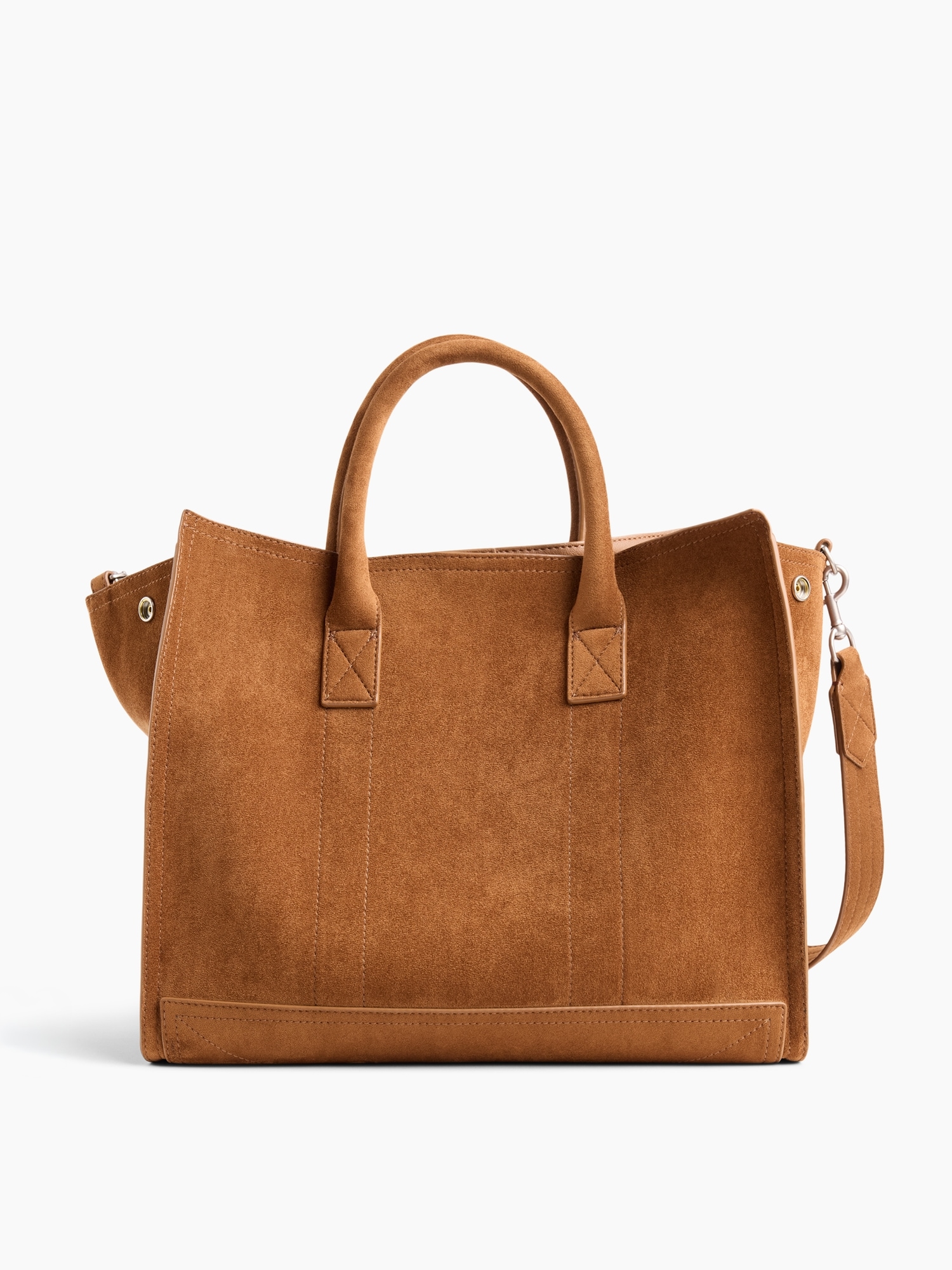 Vegan Suede Five Pocket Tote