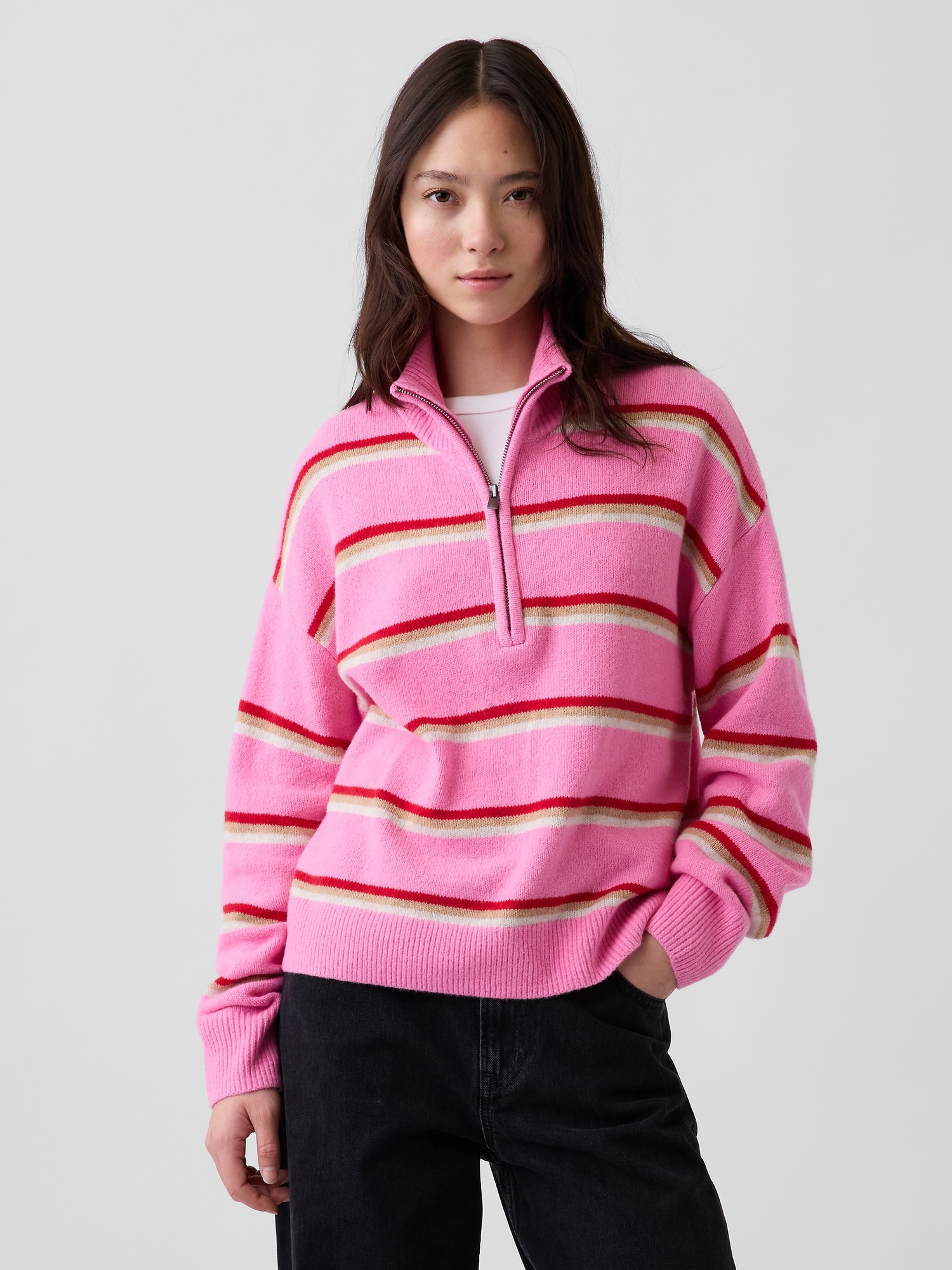 CashSoft Oversized Half-Zip Sweater