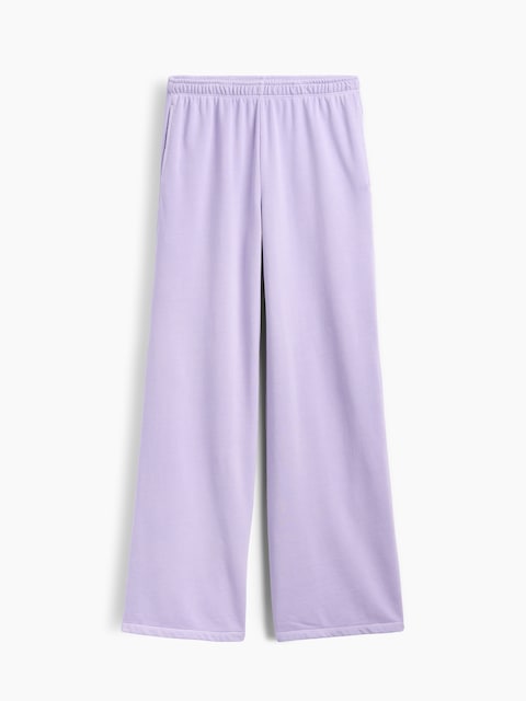 PANTALON AMPLE EN JERSEY BOUCLETTE VINTAGEDOUX À TAILLE MI-BASSE