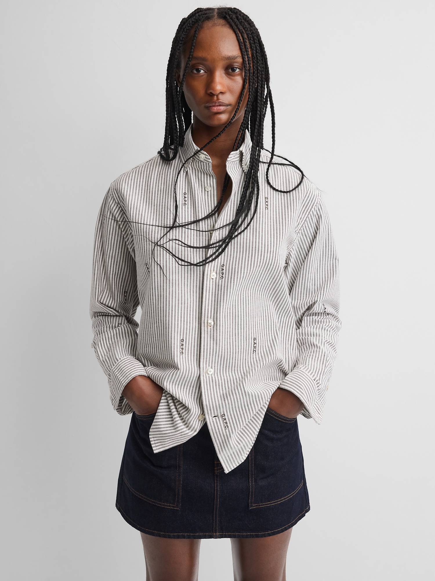 × A.P.C. Relaxed Logo Oxford Shirt