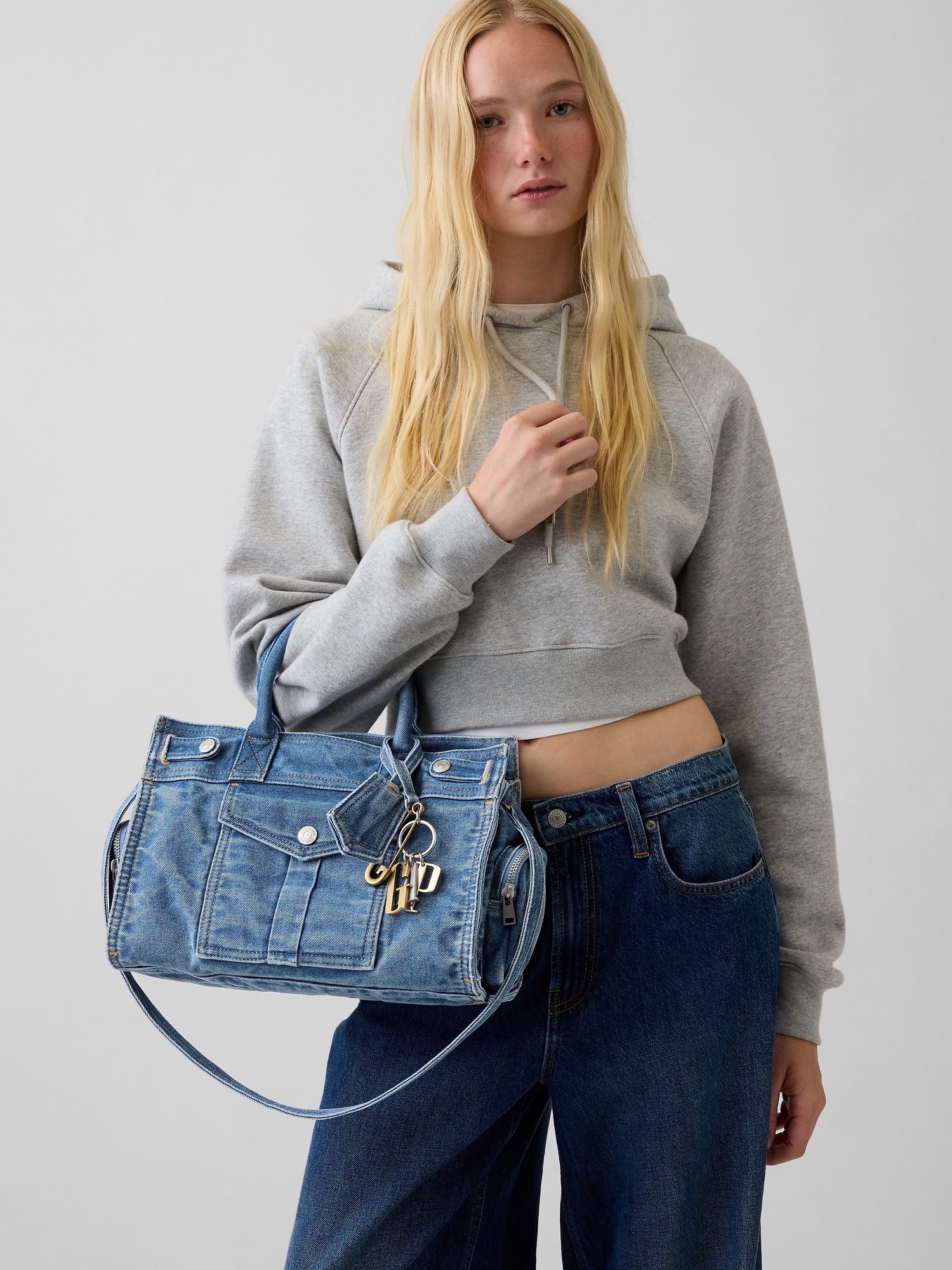 Denim Five Pocket Satchel