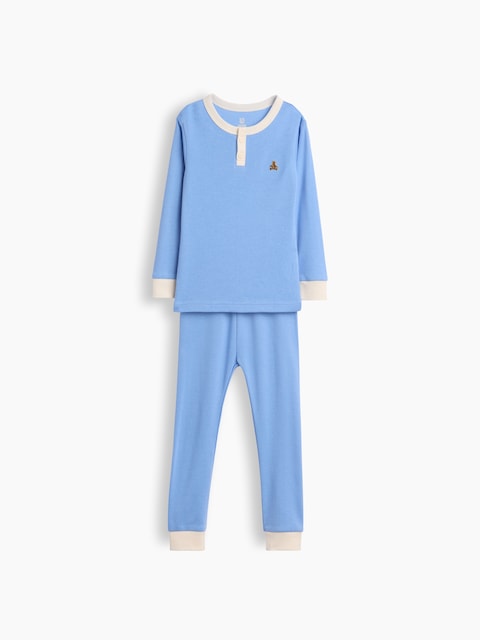 Baby & Toddler Organic Brushed Cotton Henley PJ Set
