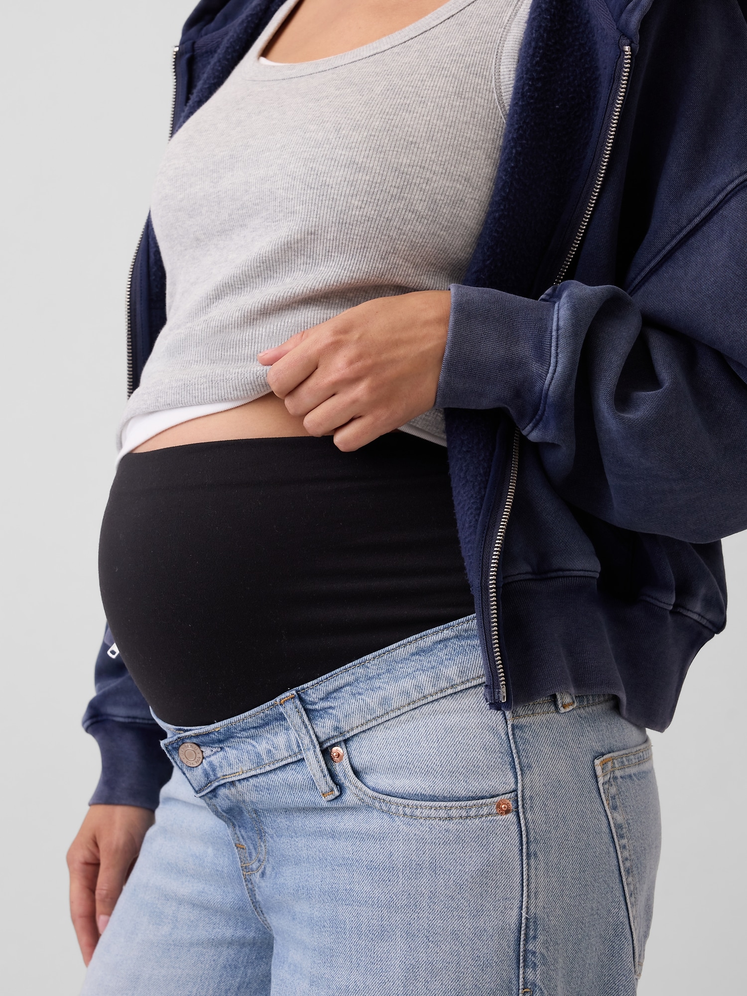 Maternity UltraSoft Full-Panel Baggy Jeans