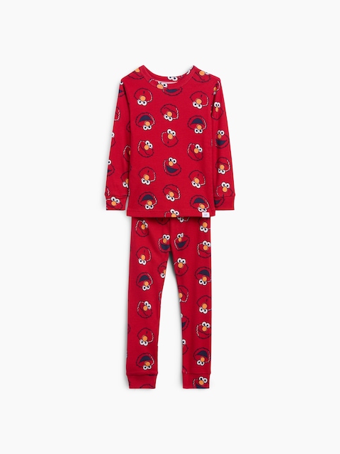 PYJAMA EN COTON BIOLOGIQUE BROSSÉ SESAME STREET À MOTIFS ELMO POUR BÉBÉ ET TOUT-PETIT