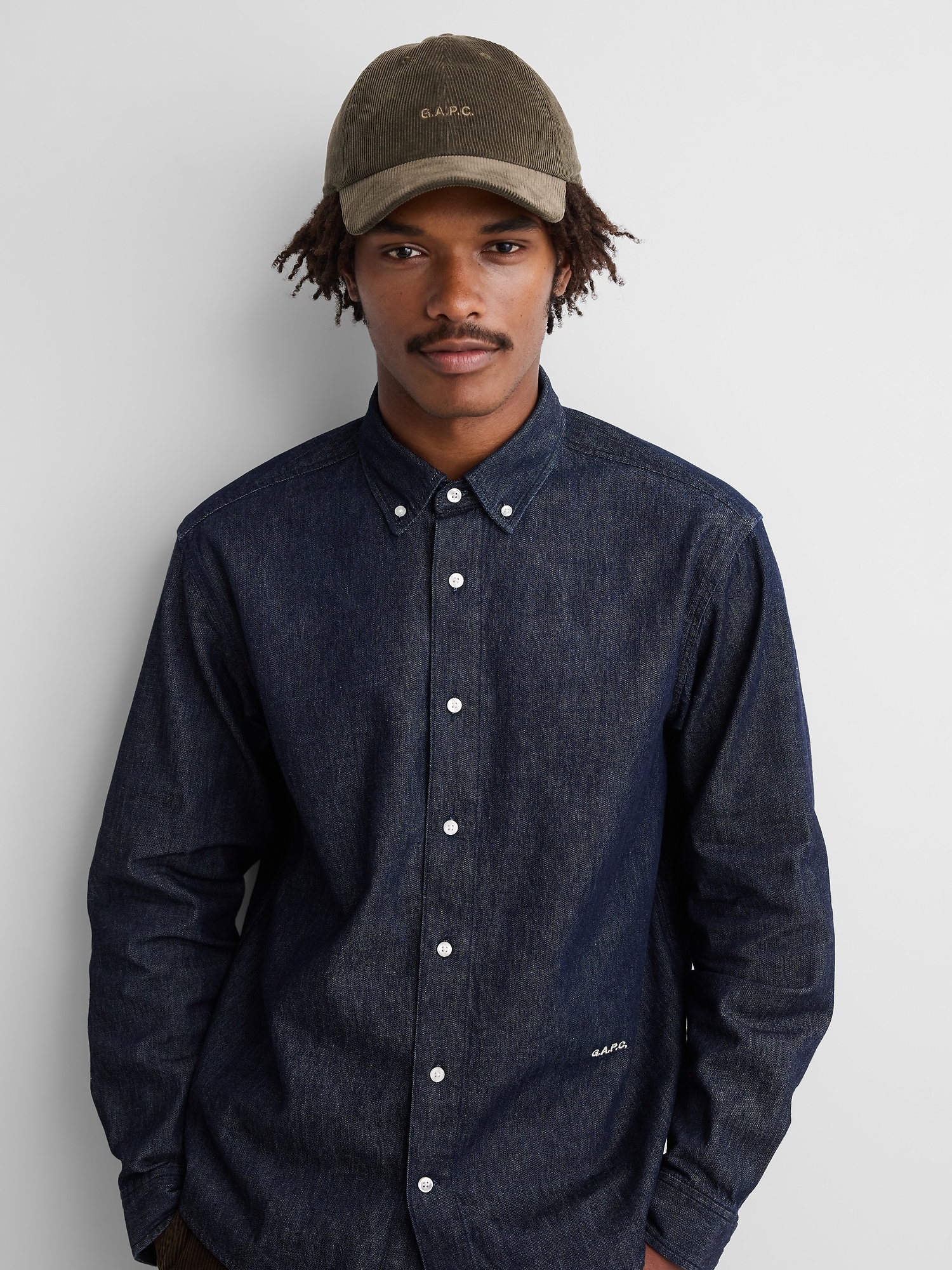 × A.P.C. Logo Corduroy Baseball Hat