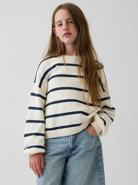 Kids 100% Cotton Oversized Rollneck Sweater