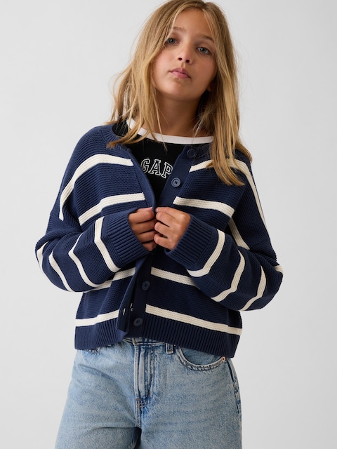 CARDIGAN DROIT SURDIMENSIONNÉ 100 % COTON POUR ENFANT