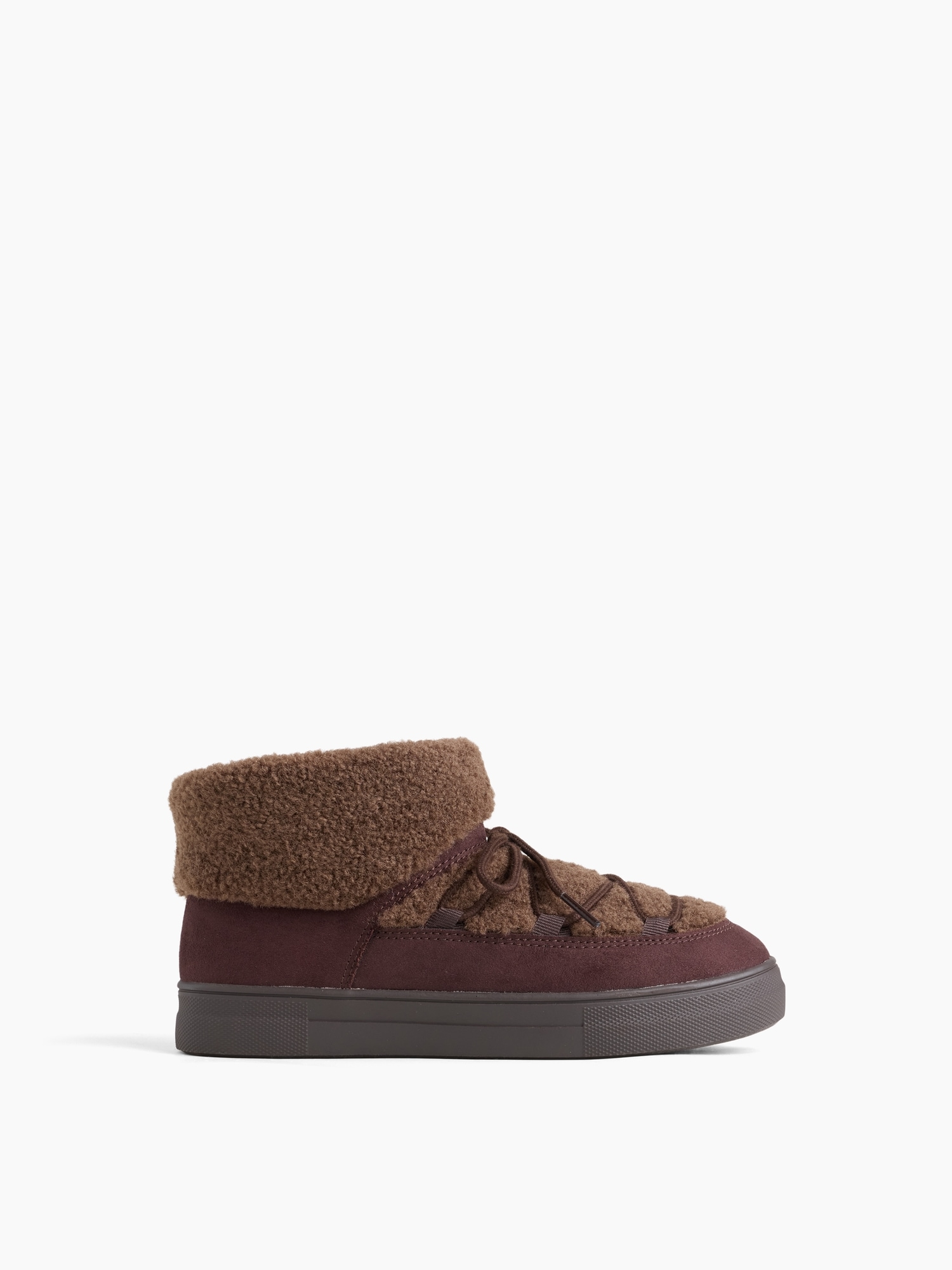 Kids Sherpa & Vegan Suede Snow Boots