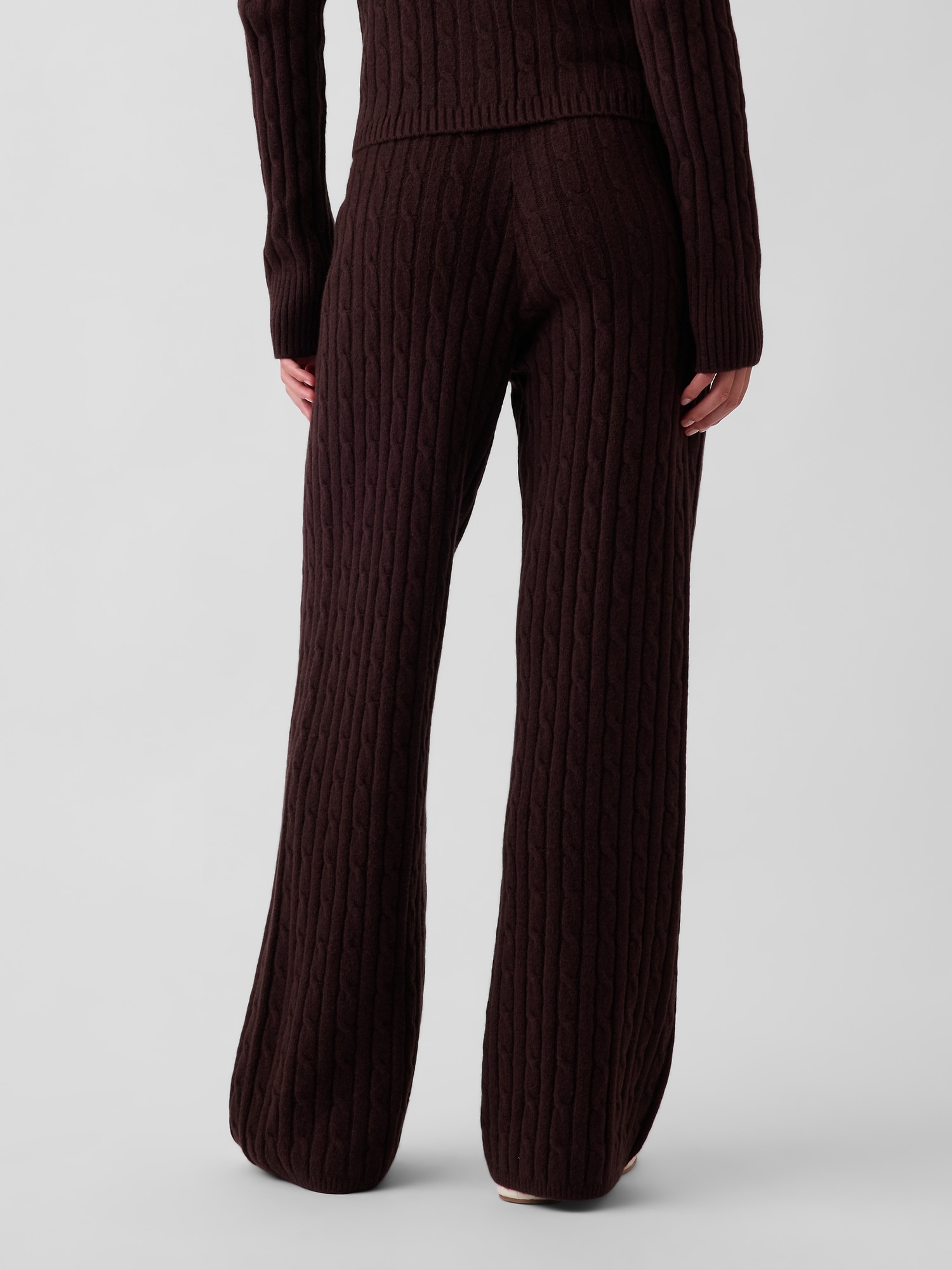 CashSoft Cable-Knit Sweater Pants