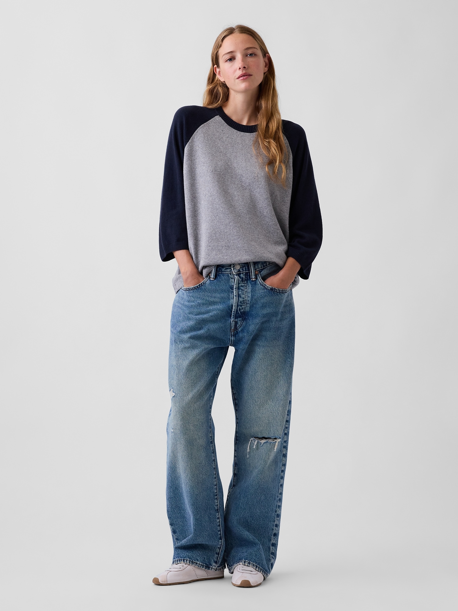 CashSoft Raglan Sweater Shirt