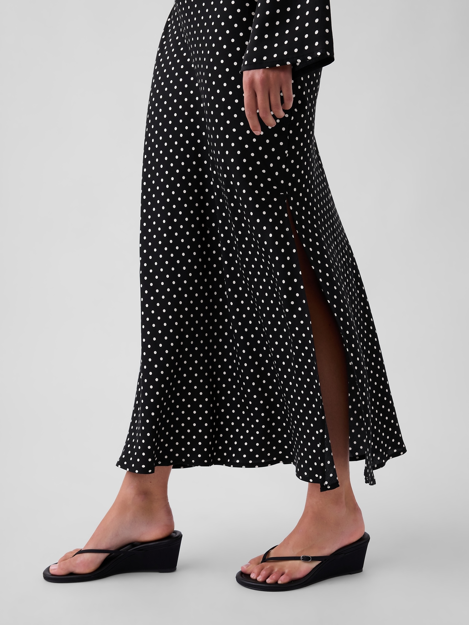 Bell-Sleeve Bias-Cut Maxi Dress