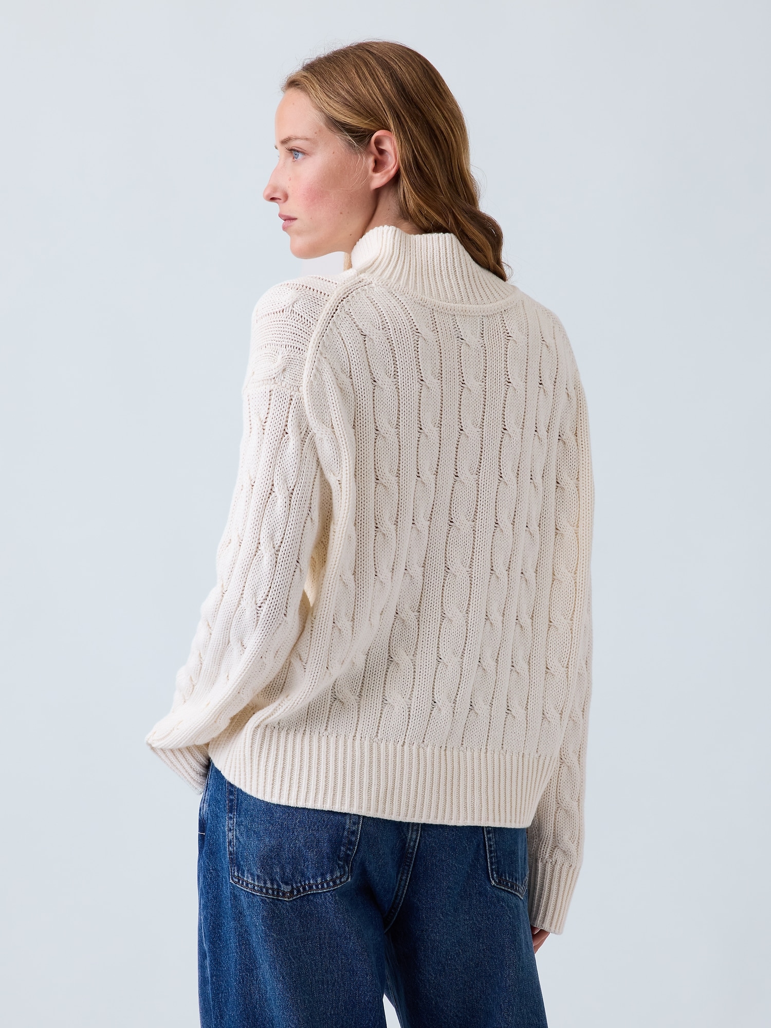 100% Cotton Oversized Mockneck Sweater