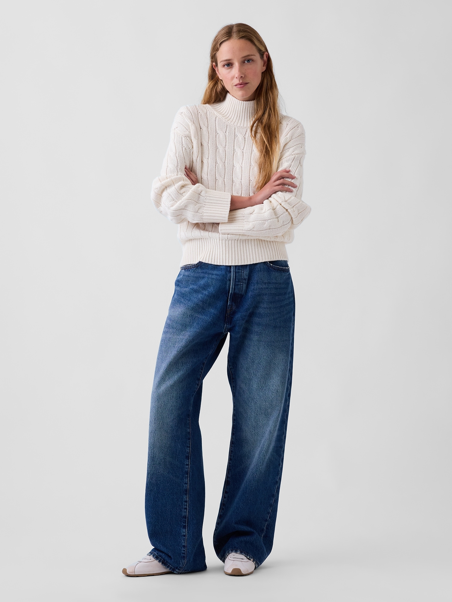 100% Cotton Oversized Mockneck Sweater
