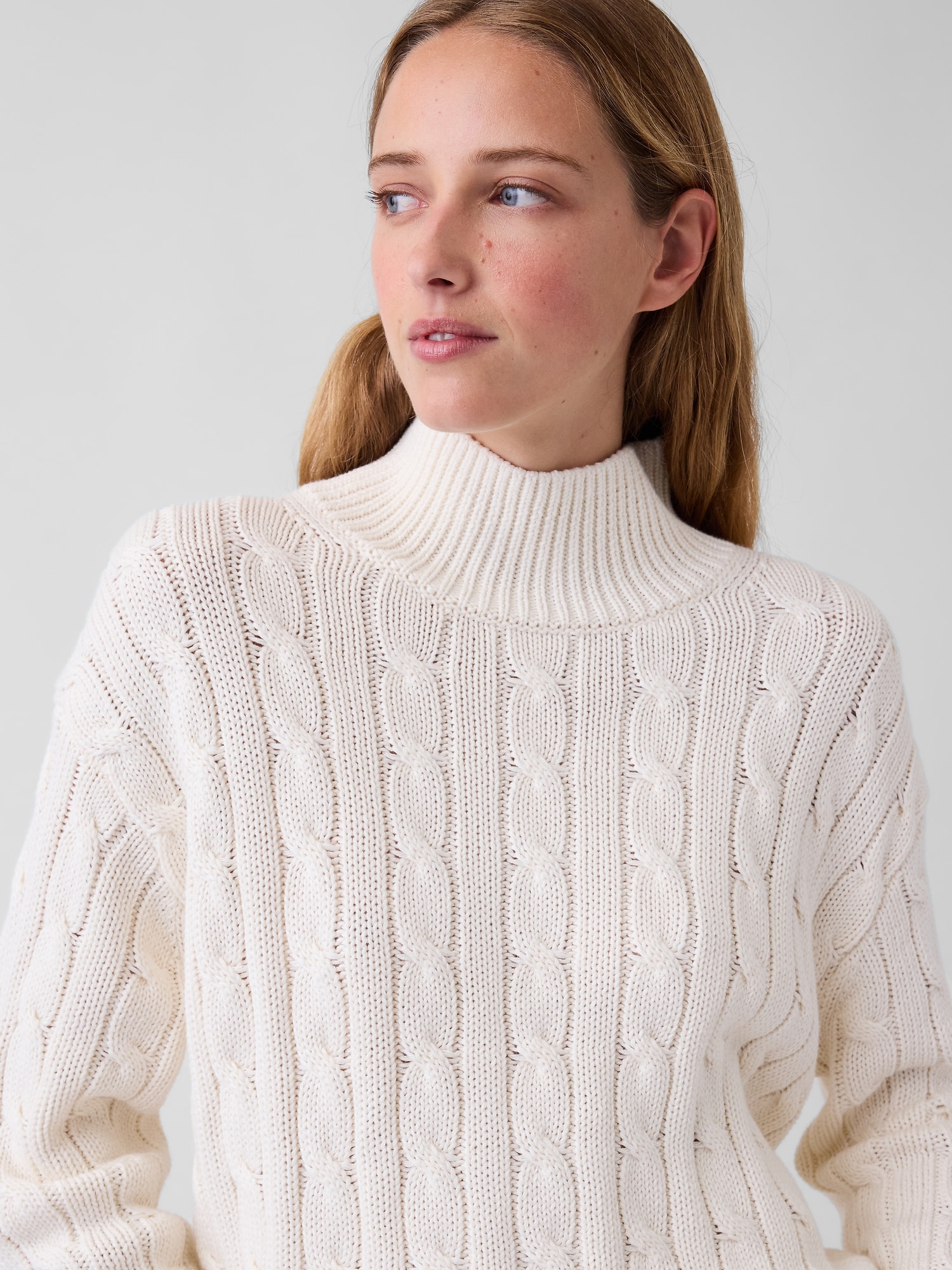 100% Cotton Oversized Mockneck Sweater