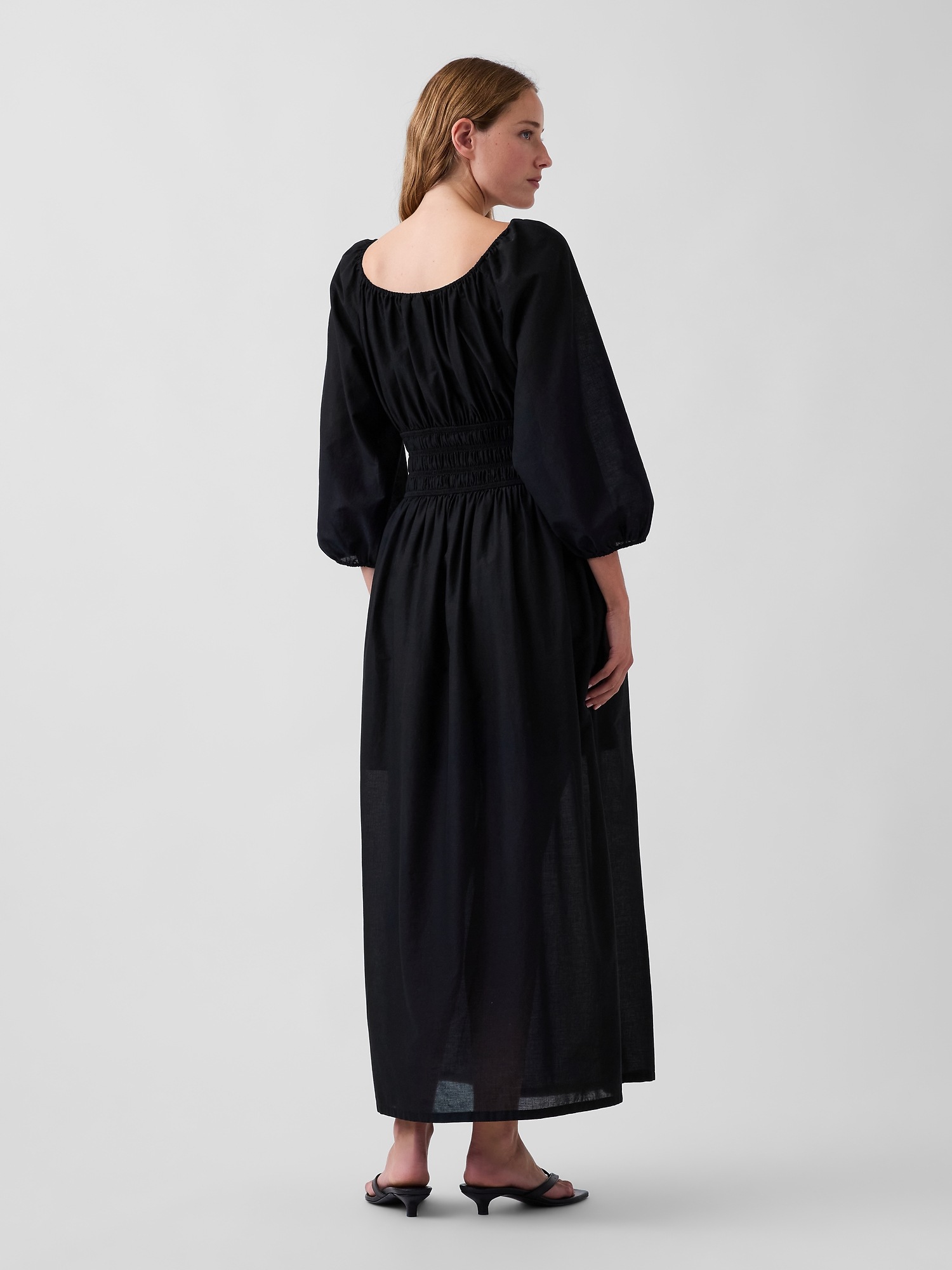 Voile Smocked-Waist Maxi Dress