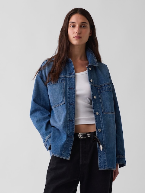 VESTE-CHEMISE SURDIMENSIONNÉE EN DENIM