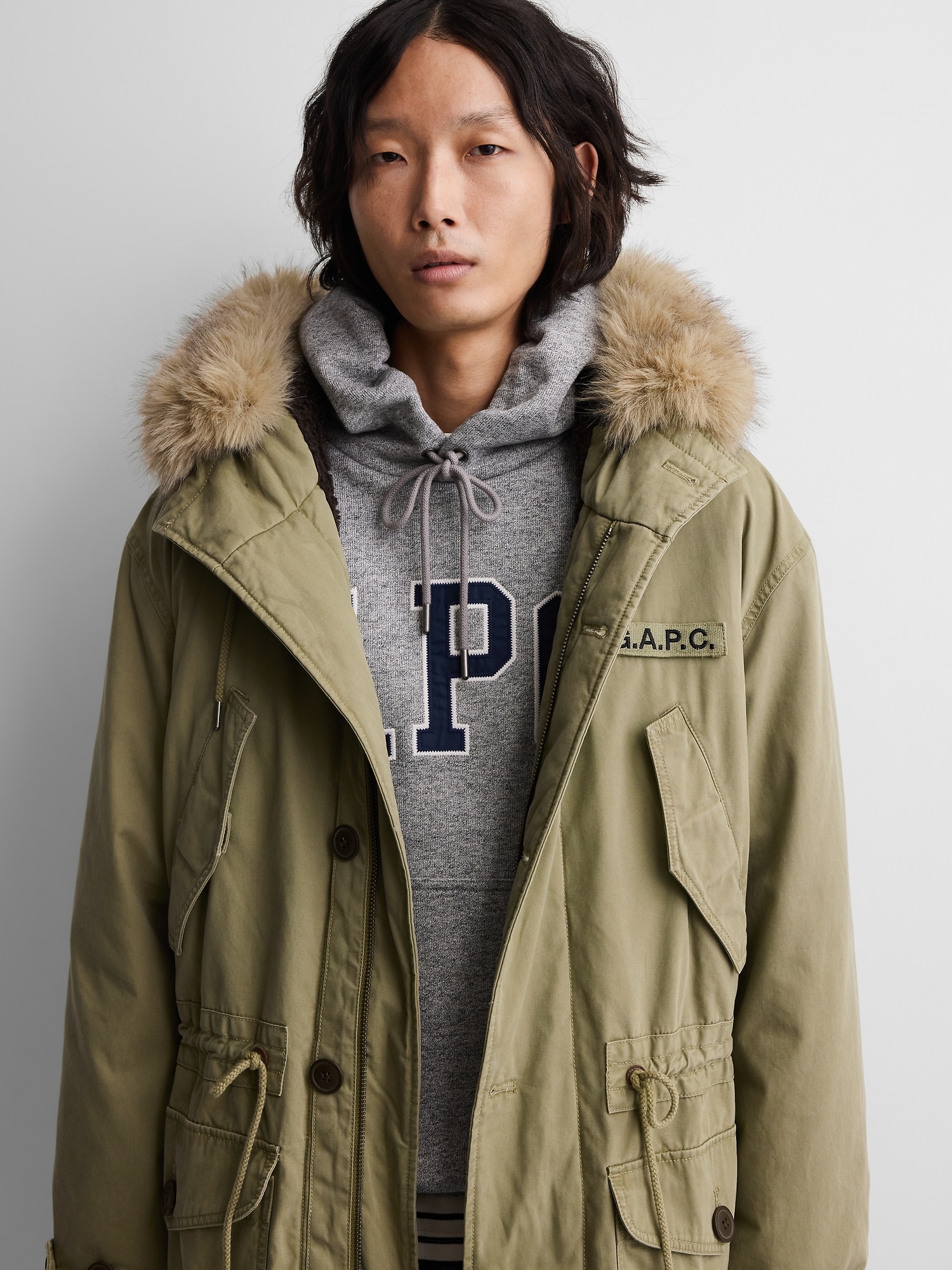 × A.P.C. Oversized Sherpa-Lined Utility Parka