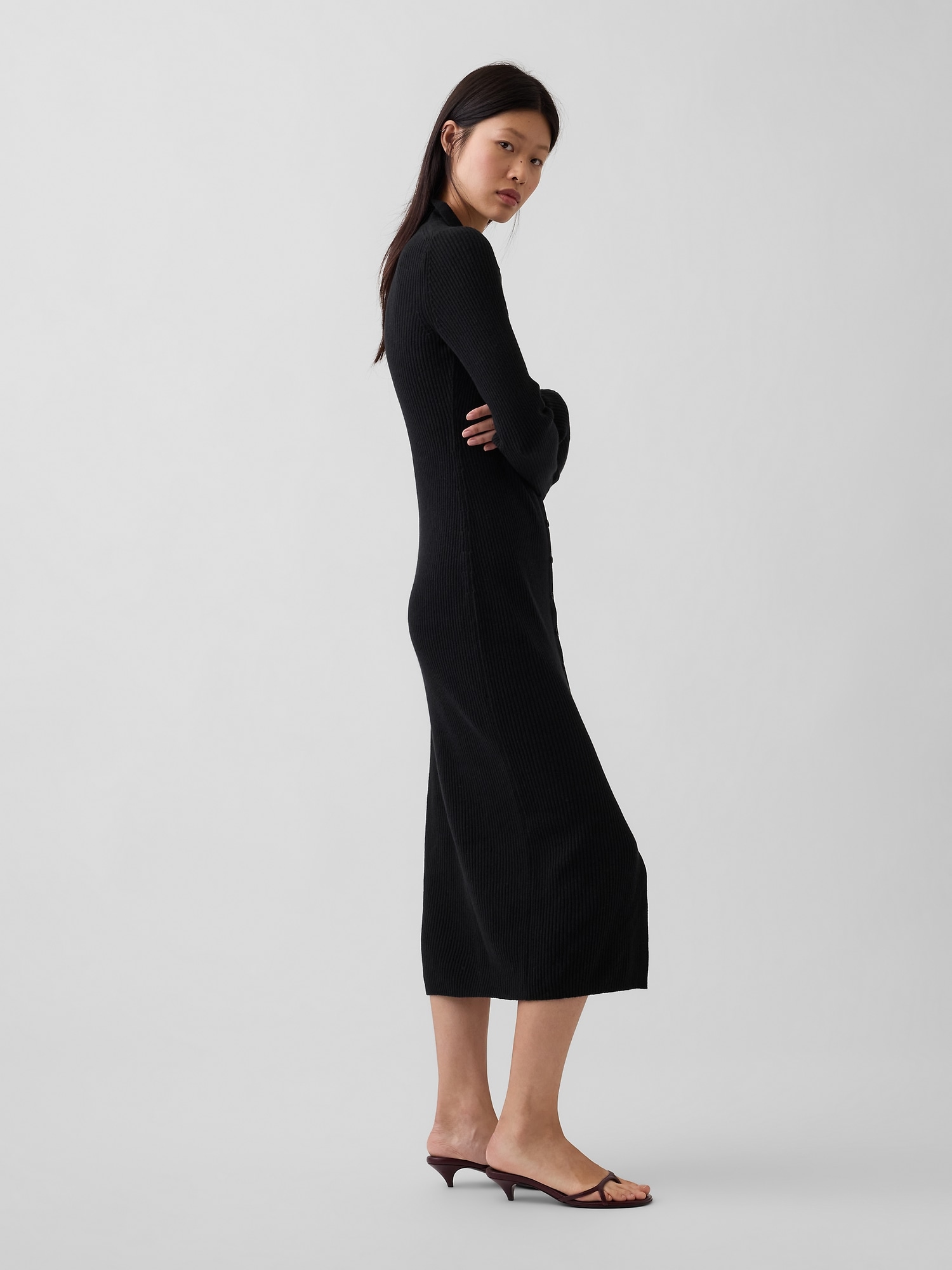 CashSoft Rib Sweater Maxi Shirtdress